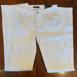 WHBM NWT White Pants Sz 0R Mid Rise Skinny Flare